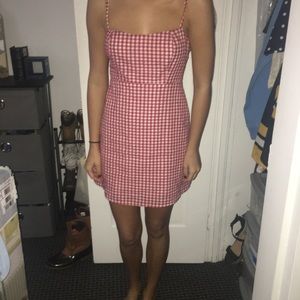 Red and white picnic dress